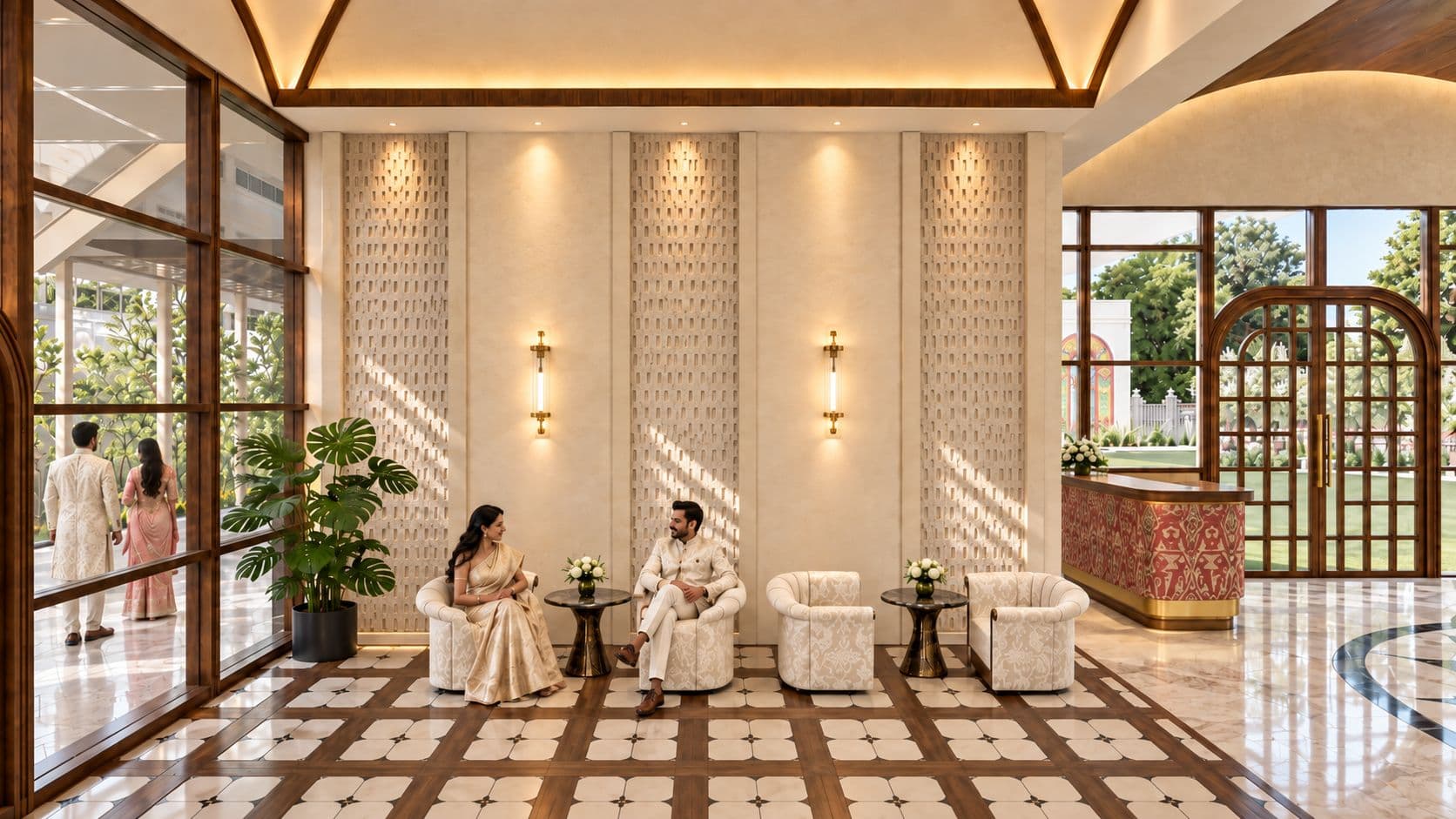 Architectural visualisation of the proposed lobby seating