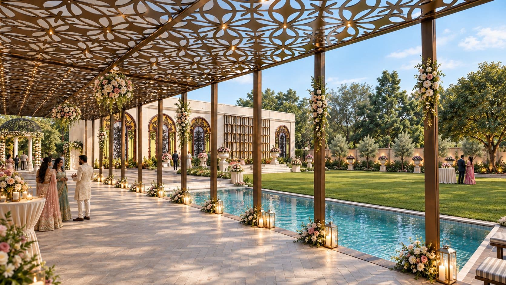 Architectural visualisation of the proposed poolside walkway