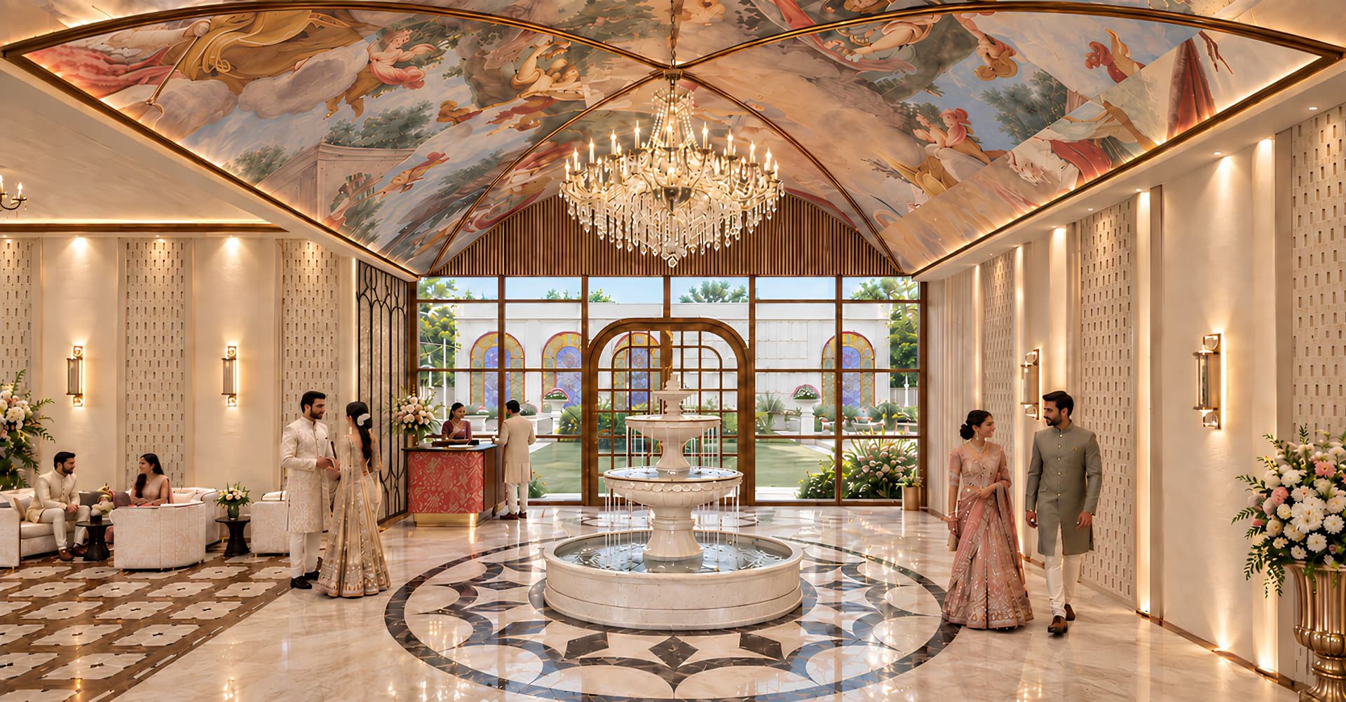 Architectural visualisation of the proposed Le Roma Grandeur lobby